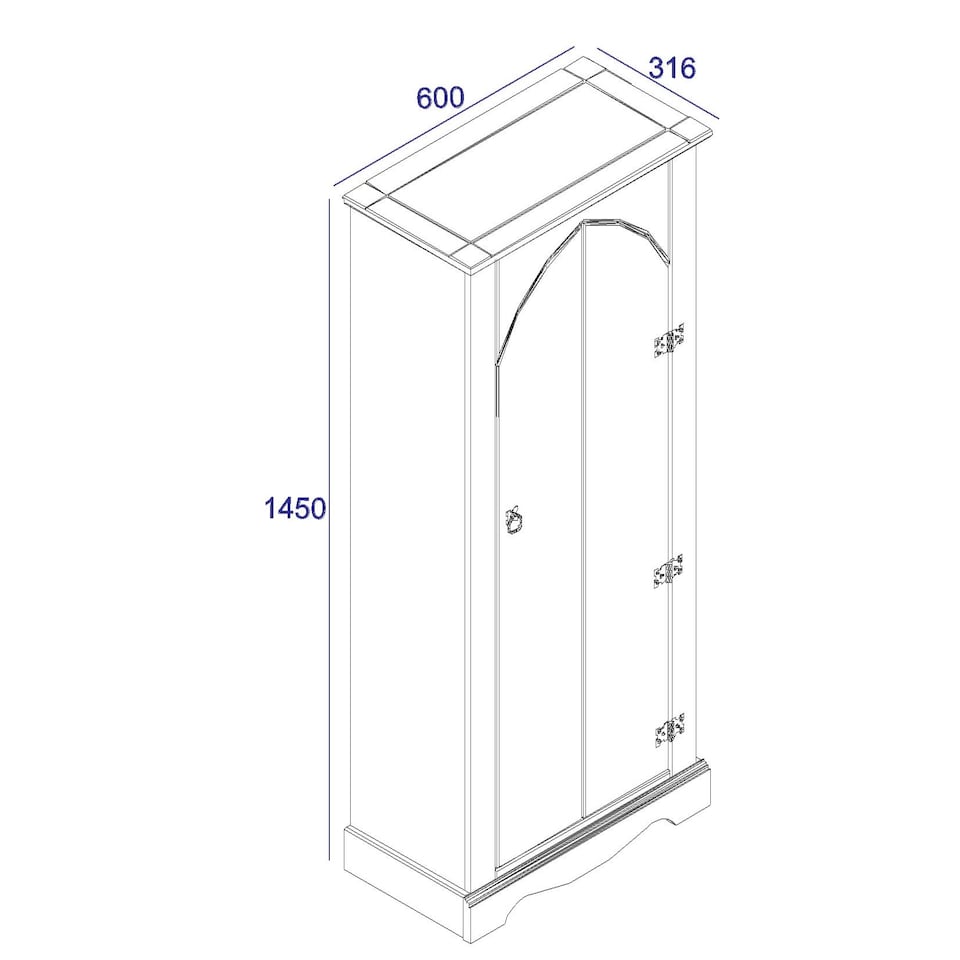 image 1 of Corona Vestry Cupboard in Antique Waxed Pine - Adjustable Shelves for Kitchen, Hallway or Living Room | White | White | One Size | 1