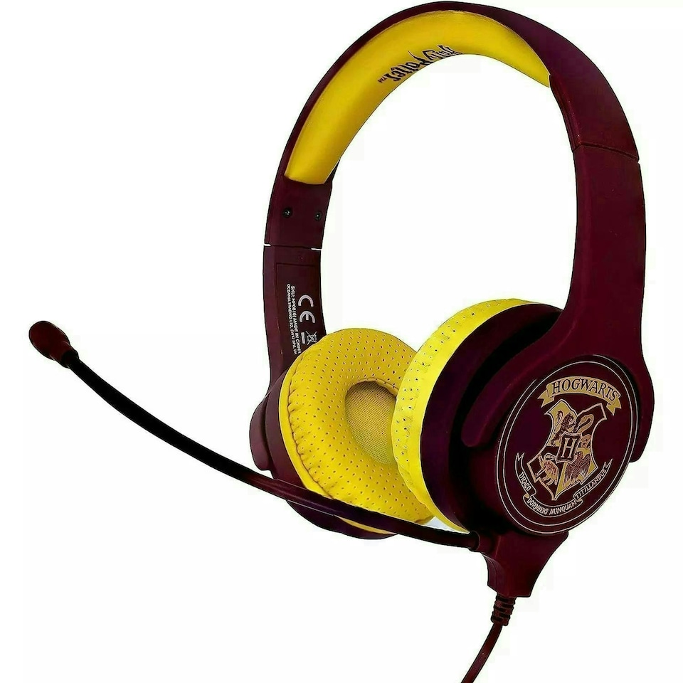 OTL Harry Potter Hogwarts Crest Kid's Wired Headphones with Microphone Red