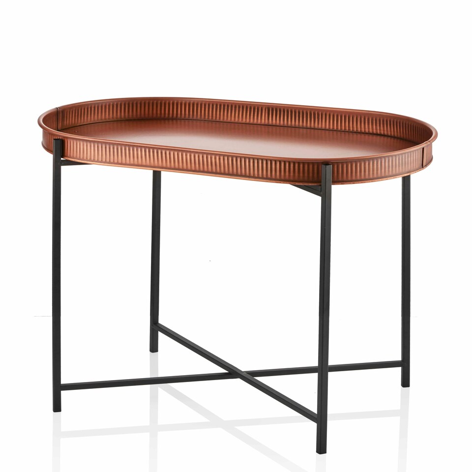 image 1 of Copper Oval Side Table