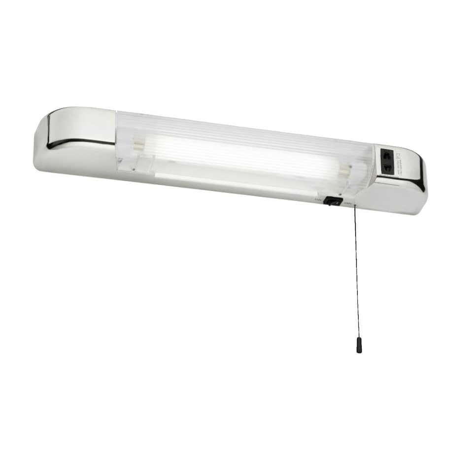 image 1 of Set of 2 Rise - Chrome LED Bathroom Shaver Lights Chrome | White