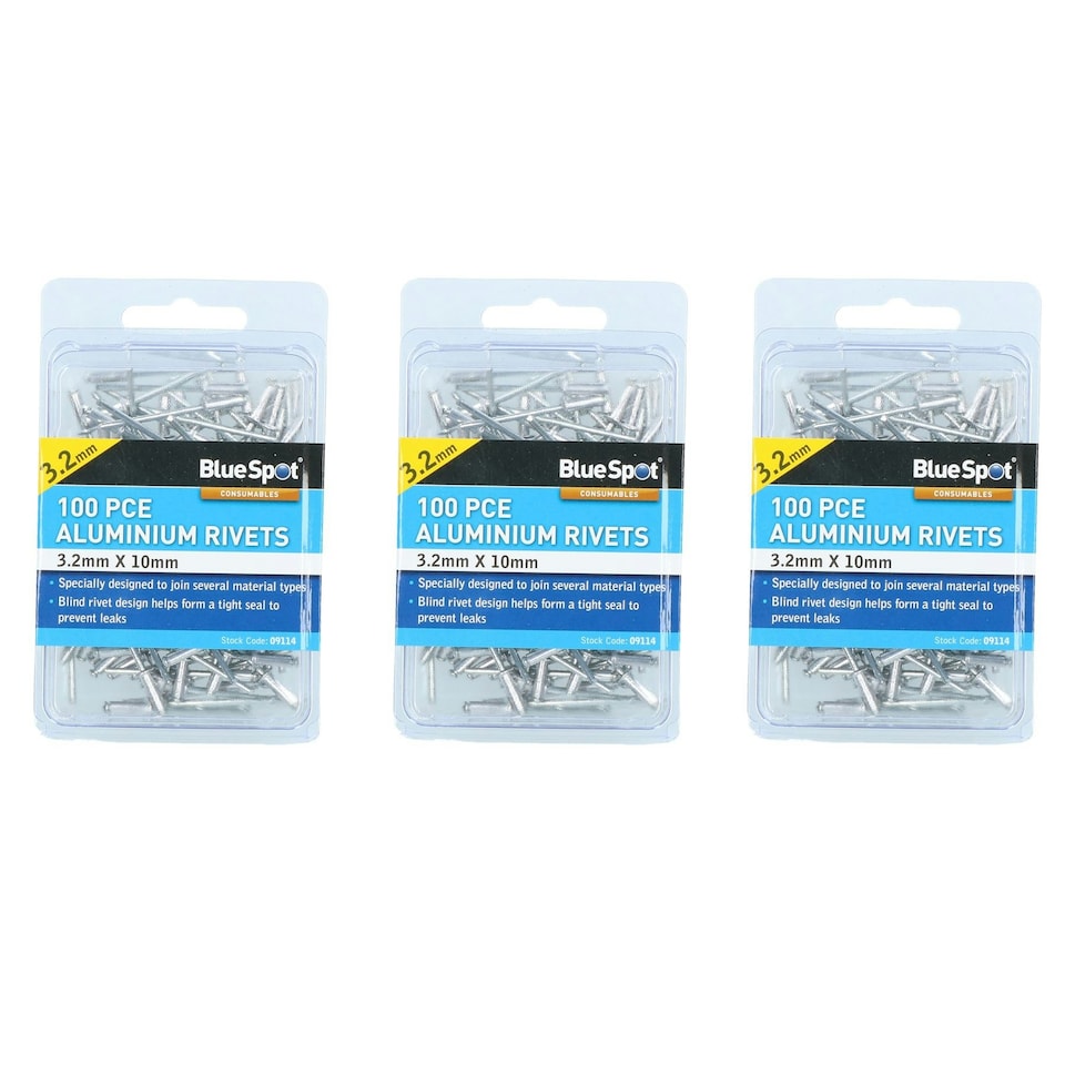 image 1 of 300 Metric Aluminium Blind Pop Pot Rivets Set Fastener Fastening 3.2mm x 10mm