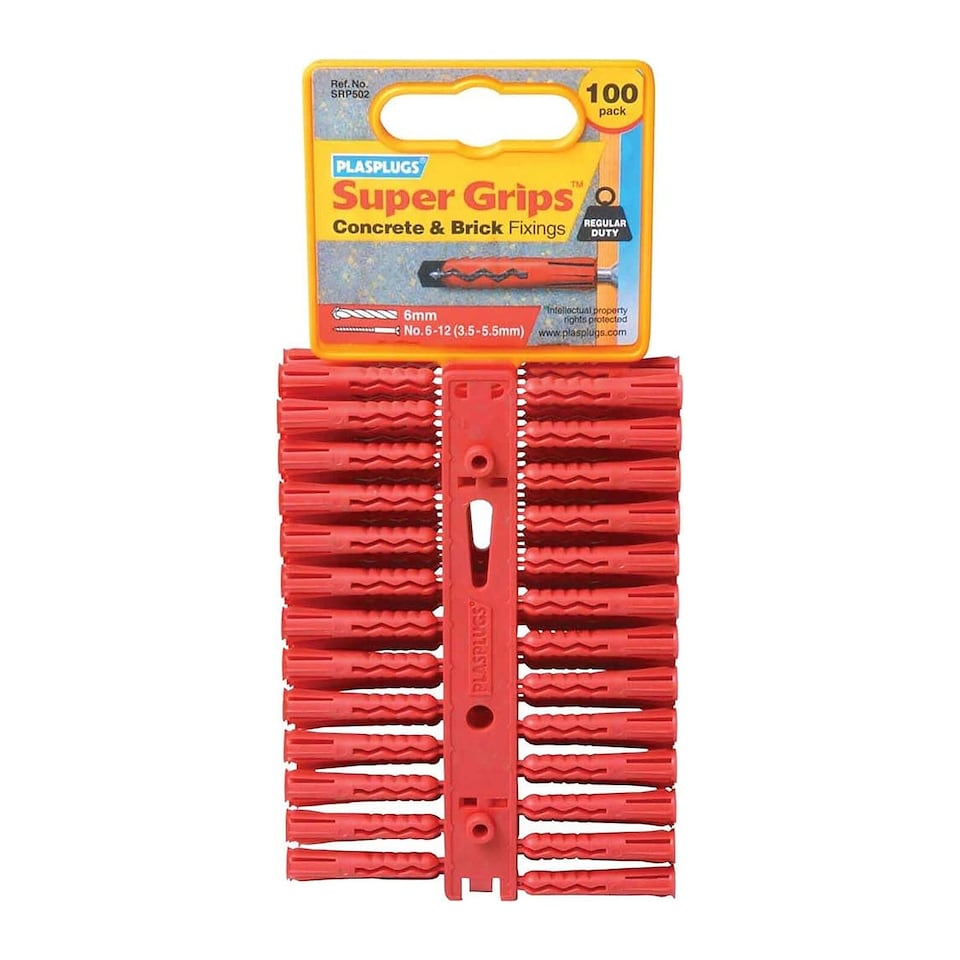 image 1 of Plasplugs Super Grips Wall Plugs Red - Regular-Duty