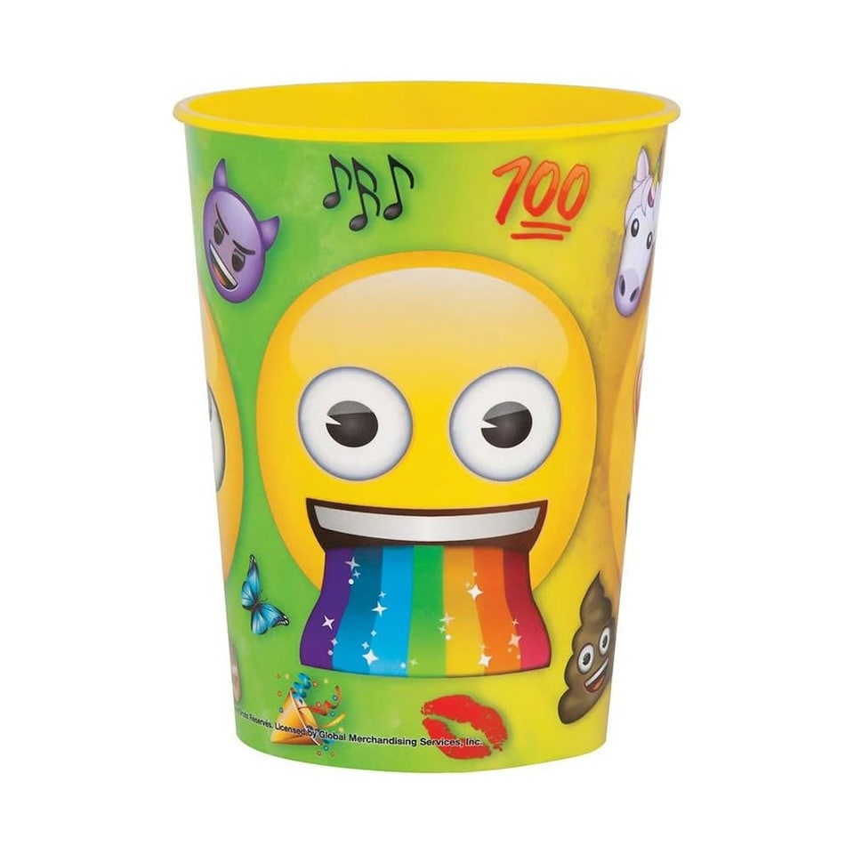 Unique Party Rainbow Fun Plastic Emoji Party Cup - Multicoloured - One Size