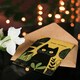 image 4 of Plant Lover Cute Black Cat Pet Botanical Yellow Arty All Occasion Birthday Card
