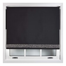 FURNISHED Thermal Blackout Roller Blinds with Glitter Edge - (W)100cm x (L)165cm | Black | Black 1 | (W) 100cm x (L) 165cm