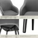 image 5 of Dining Chair Marilyn - corduroy look, upholstered, armchair, continuous backrest - per piece Grey | Grey/Black