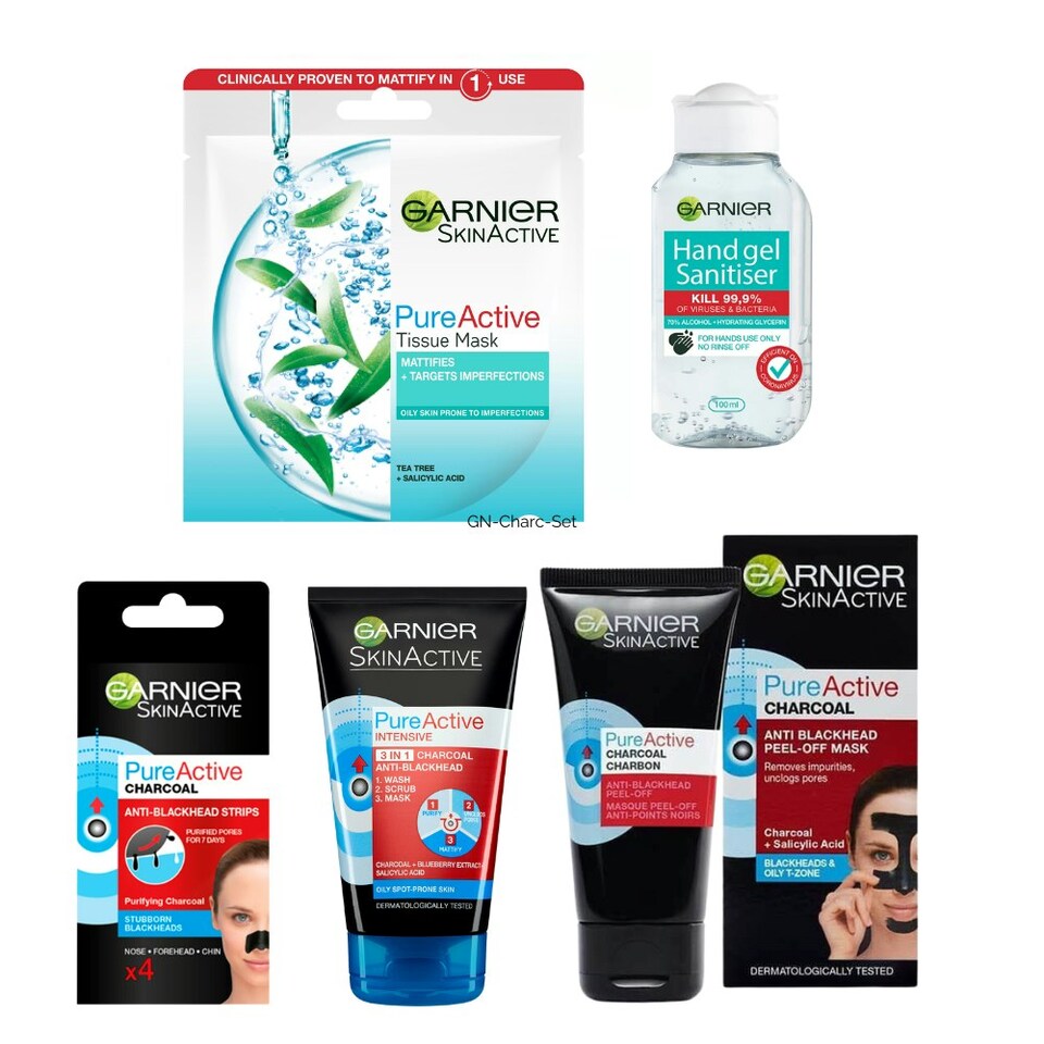 image 1 of Garnier Pure Active Charcoal Set 5PC