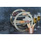 image 4 of Artesà 2-Tier Brass Geometric Serving Stand with Slate Black