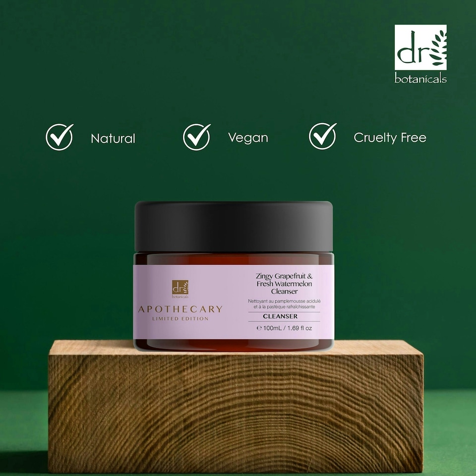 image 1 of Dr Botanicals Zingy Grapefruit & Fresh Watermelon Cleanser 100ml