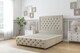 image 1 of Sloomy Vienna Cream Plush Divan Bed Base 2 Drawers Foot-End With 54 Inch Floor Standing Headboard & 12 Inch Matching Footboard | Cream | Cream | Double | 1