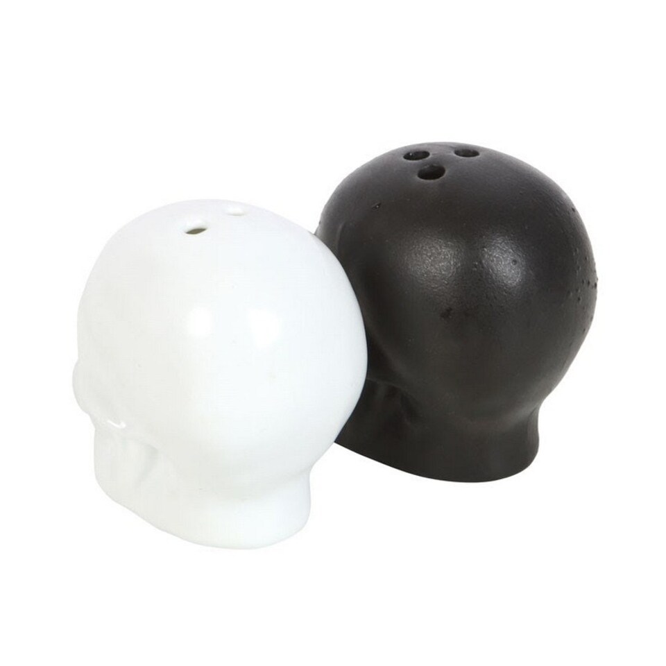 image 1 of Something Different Skull Salt And Pepper Shakers - Black/White - One Size