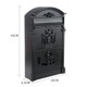 image 5 of Living and Home Antique Style Lockable Aluminum Letter Box -  Black | Black
