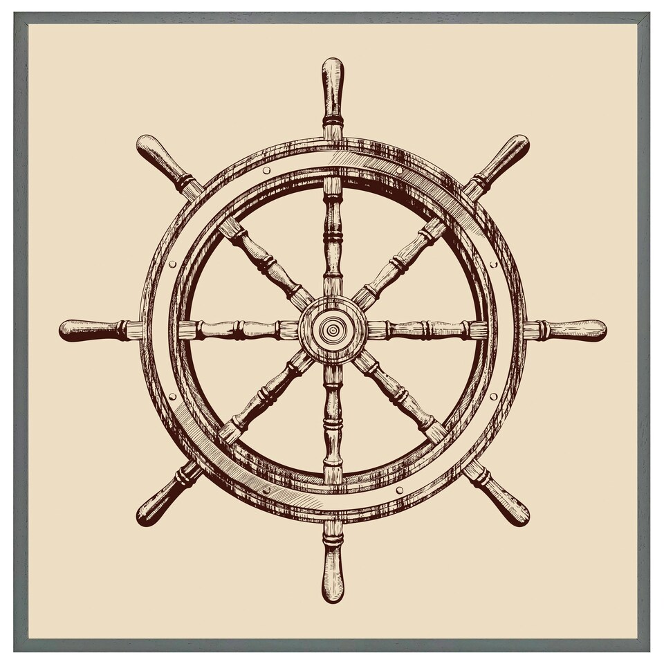 image 1 of Ship wheel (Picutre Frame) Brown | Oak | XL