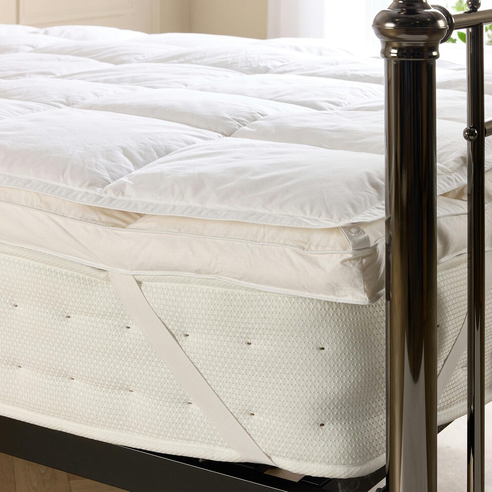 image 1 of Goose Feather & Down Mattress Topper White Single