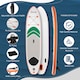 image 3 of Outsunny 10'6' x 30' x 6' Inflatable Stand Up Paddle Board, Non-Slip & Ultra-Light Deck with Adj Paddle, ISUP Accessories, Pump and Carry Bag, for Youth Adults Beginner | White | White