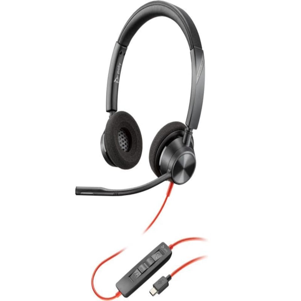 HP Poly Blackwire 3320 Stereo USB-C Wired Headset with USB-C to USB-A Adapter N/A