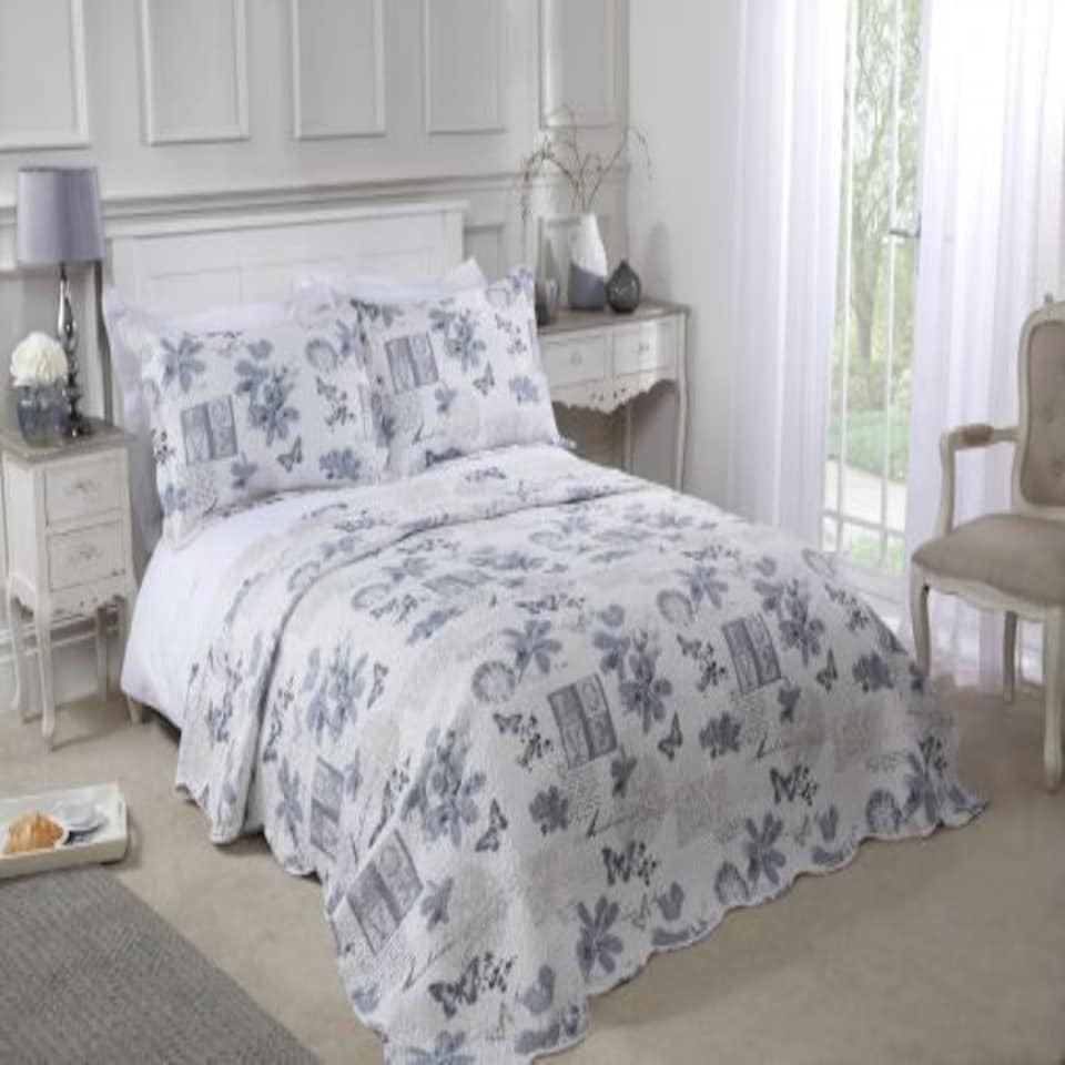 image 1 of Hemmingway Bedspread King Bed Silver Grey | Grey