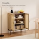 image 4 of Vonhaus Lena Rattan Effect Sideboard with 3 Storage Shelves