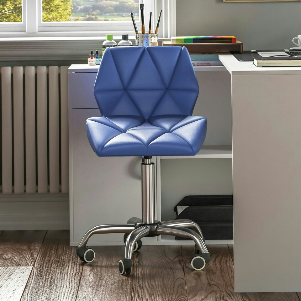 image 1 of Vida Designs Geo Office Chair Computer Desk Table Chair, Blue