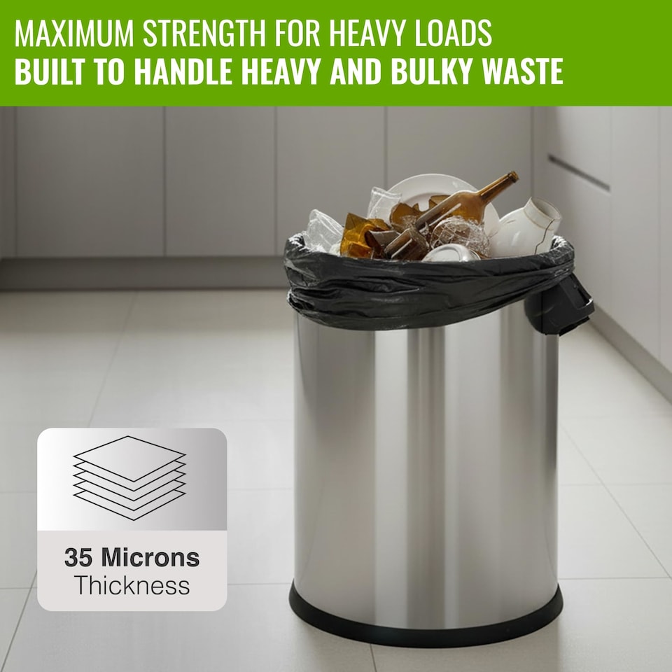 image 1 of Ecobag Super Heavy Duty Refuse Sacks Extra Strong Leak Resistant Bin Bags