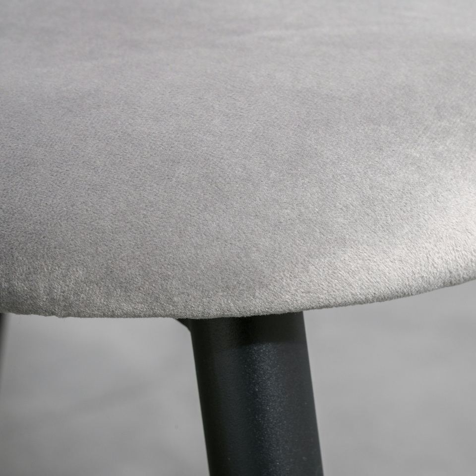 image 1 of HOMCOM High Back Dining Chairs Velvet-Touch Accent Chairs with Metal Legs