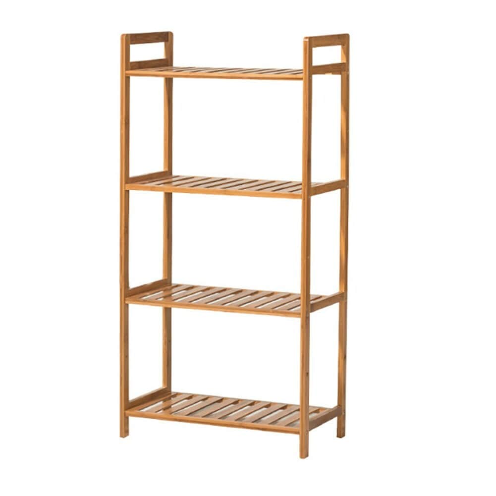 Living and Home 4 Tier Bamboo Wood Storage Shelf Rack-50cm W x 25cm D x 100cm H