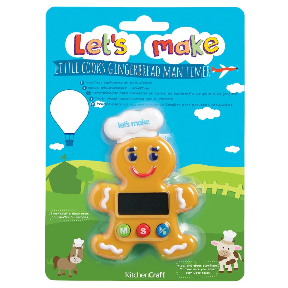 image 1 of KitchenCraft Digital Timer Assorted Gingerbread Man