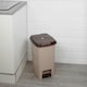 image 5 of Slim Pedal Waste Recycling Bin Can Insert Step On Lid Kitchen Bathroom | Brown | 25L Cappuccino