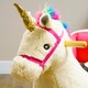 image 9 of AIYAPLAY Rocking Horse, Unicorn Rocking Horse with Realistic Sounds, Safety Belt, Wooden Base, Plush Ride on Unicorn, for Ages 18-36 Months, Cream White