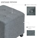 image 4 of HOMCOM Linen-Look Square Ottoman Footstool Button Tufts Wood Frame Padding Grey