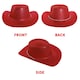 image 5 of Pack of 6 Red Glitter Cowboy Hat Red | One Size