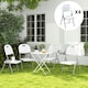 image 8 of Outsunny 2/4PCS Folding Chair with Steel Frame, Garden Chair Set, White | Multi | One Size