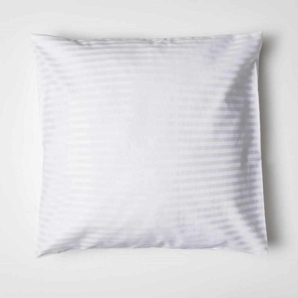 Belledorm 540 Thread Count Satin Stripe Continental Pillowcase - White - One Size