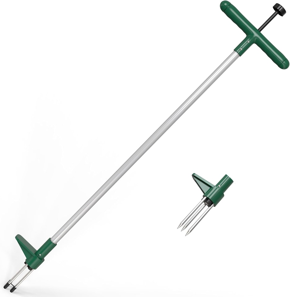 image 1 of Weed Puller Stand-Up Weeder Removal Tool Long Handle Garden Tool with 3 Claws
