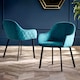 image 4 of Valencia Premium Teal Velvet Dining Chairs - Set of 2