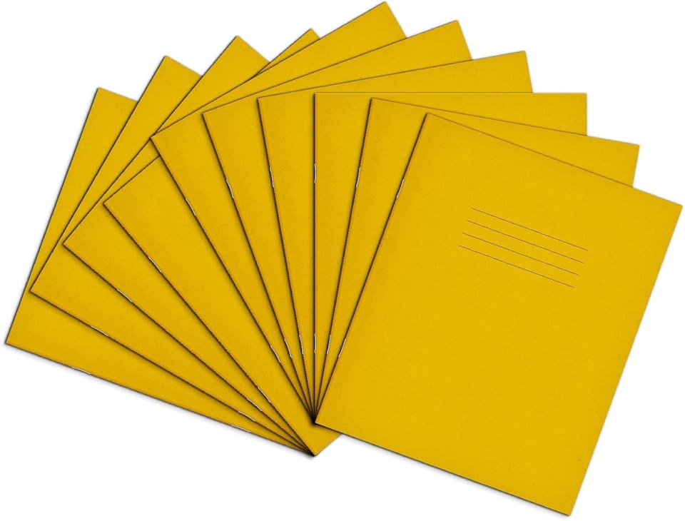 image 1 of Rhino 48 Page 8mm Lined with Margin Exercise Book Yellow 8 x 6.5in 100 Pack