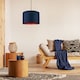 image 5 of Modern Midnight Blue Cotton 16 Inch Floor-Pendant Lamp Shade with Shiny Copper Inner | Blue