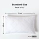 image 2 of Homescapes Standard Size Quilted Pillow Protector - Pack of 10 White