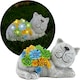 image 1 of Pack of 12 Solar Cat Garden Ornament Grey | One Size