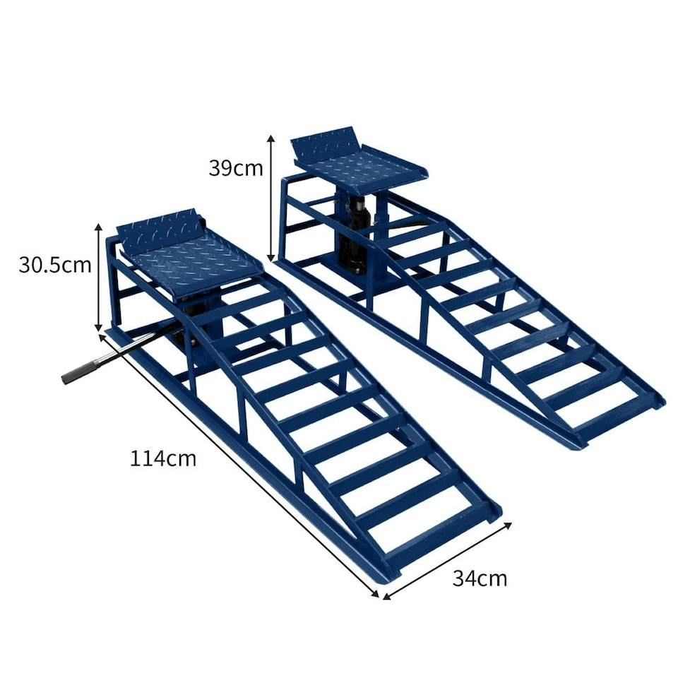 image 1 of Hydraulic Car Ramps - 3 Tonne Blue