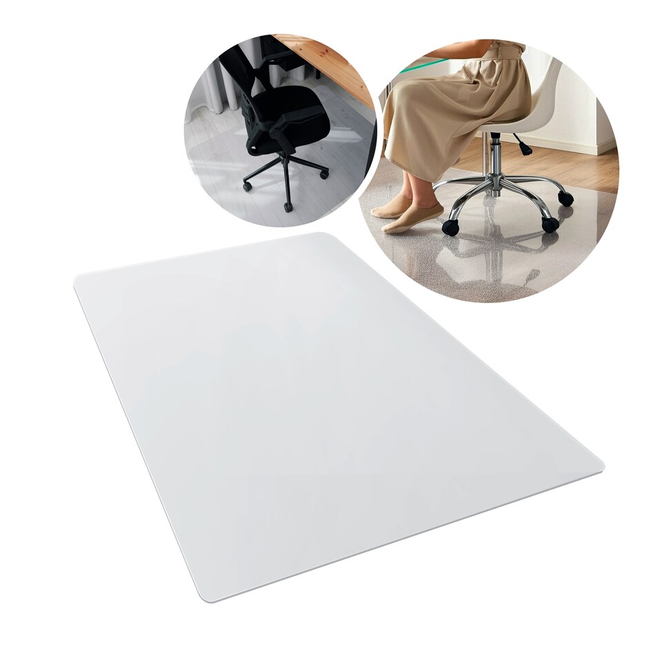 image 1 of Hometex Premium Polycarbonate Chair Mat for Hard Floors - Rectangular 75 x 120cm