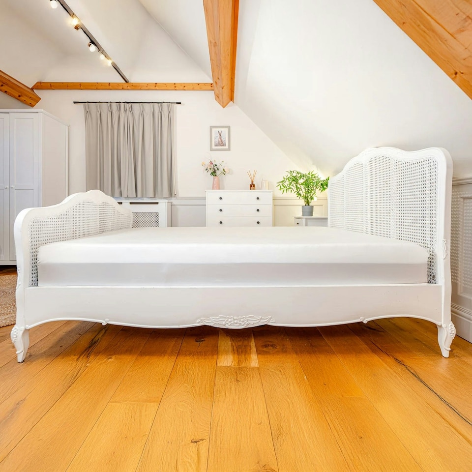 image 1 of Bamboo Silk Fitted Sheet White | Double