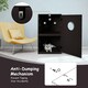 image 5 of COSTWAY 2-Tier Cat House Litter Box Enclosure Storage Cabinet Brown