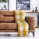 image 9 of Comfy Check Collection Recycled Cotton Throw in Ochre (70" x 100")