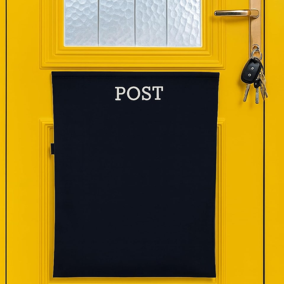 image 1 of Letter Box Catcher [Black] - Post Catcher for Letterboxes Indoor, No Tools or Screws Needed - 52 x 40 cm Dog Proof Mail Catchers Bag, Black Letter Box for Front Door