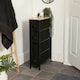 image 5 of OHS Brooklyn 4 Narrow Drawer Home Storage Fabric Display Cabinet - Black Black