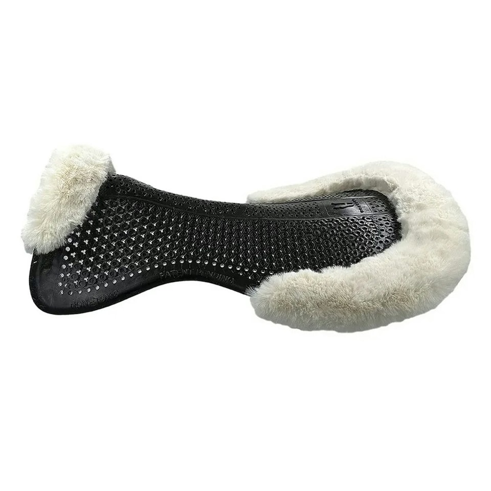 Horsena Sheepskin Horse Gel Pad - Black/Natural - One Size