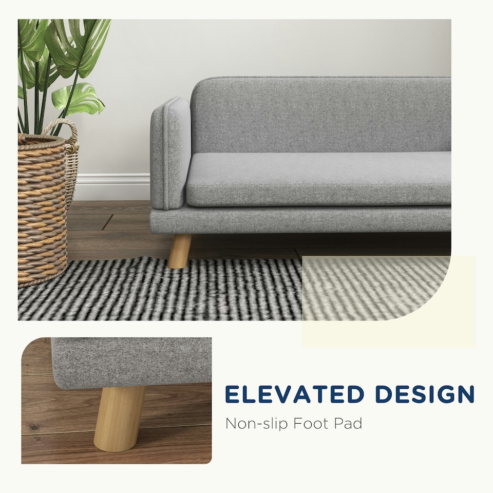 image 1 of PawHut Dog Sofa Bed with Legs, Water-Resistant Fabric for Medium Dogs - Grey