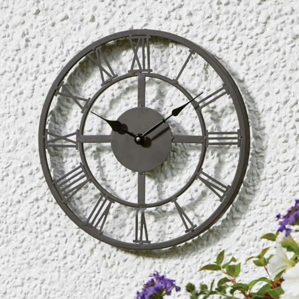 image 1 of Marco Paul 35cm Skeleton Wall Clock Grey