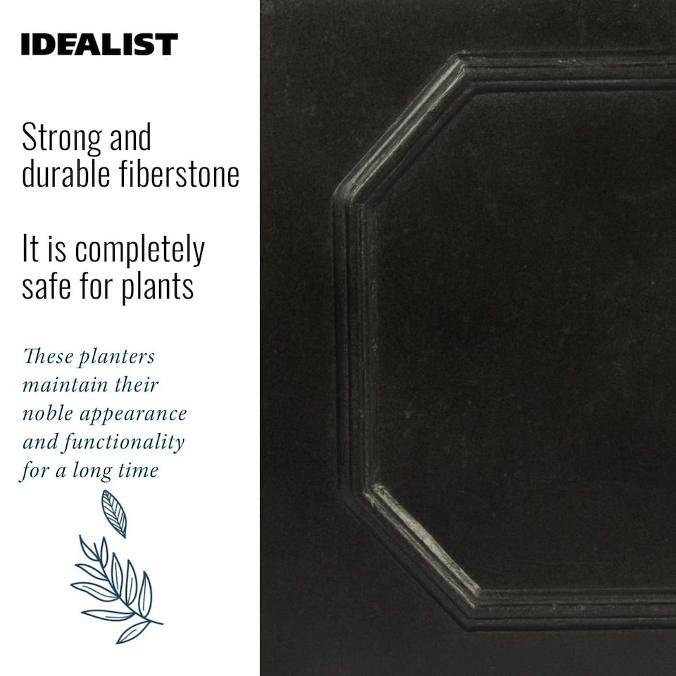 image 1 of Faux Lead Chelsea Box Square Dark Grey Light Stone Garden Planter W55 H55 L55 cm, 166 ltrs Cap.